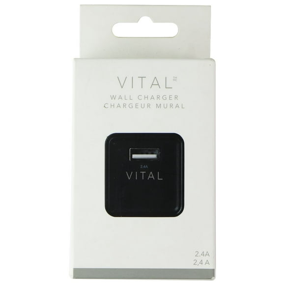 Vital (2.4A) Adaptateur de Voyage Chargeur Mural USB Simple - Noir (8024381C)