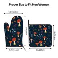 2pcs Oven Mitts Pot Holders Cute Forest Mushrooms Berries Chestnuts