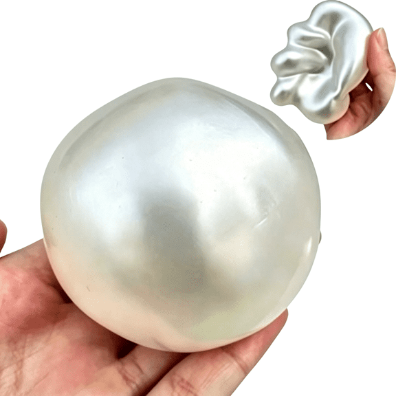 2.36 Inch Pearl Coconut Oil Squeeze Toy, Moldable Squishy Fidget Stress Relief Ball, Soft Malleable Squeeze Toy, Novelty Holiday Gift for Adults Collectors