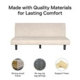 thumbnail image 6 of DHP Kelra Armless Mid-Century Futon Sofa Bed, Ivoy Corduroy, 6 of 9