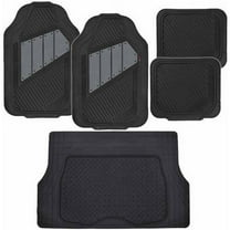 Motor Trend FlexTough Car Floor Mats, 2-Tone Colors Heavy Duty Rubber with Cargo Trunk Mat