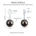 thumbnail image 4 of Rosec Jewels Tahitian Pearl Drop Earrings with Moissanite for Women - 16 Carat - AAA Grade, 10K White Gold, 4 of 6
