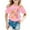 Pink, variant on Girls Tshirts 10-12 Girls Fashion Casual Letter Round Neck Short Sleeved T Shirt Top2 Pink Size 8-9 Years