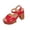 Red, variant on Womens Slippers Casual Fashion Round Head Comfortable Thick Bottom Soild Color Summer Shoes for Women Beige Size 41