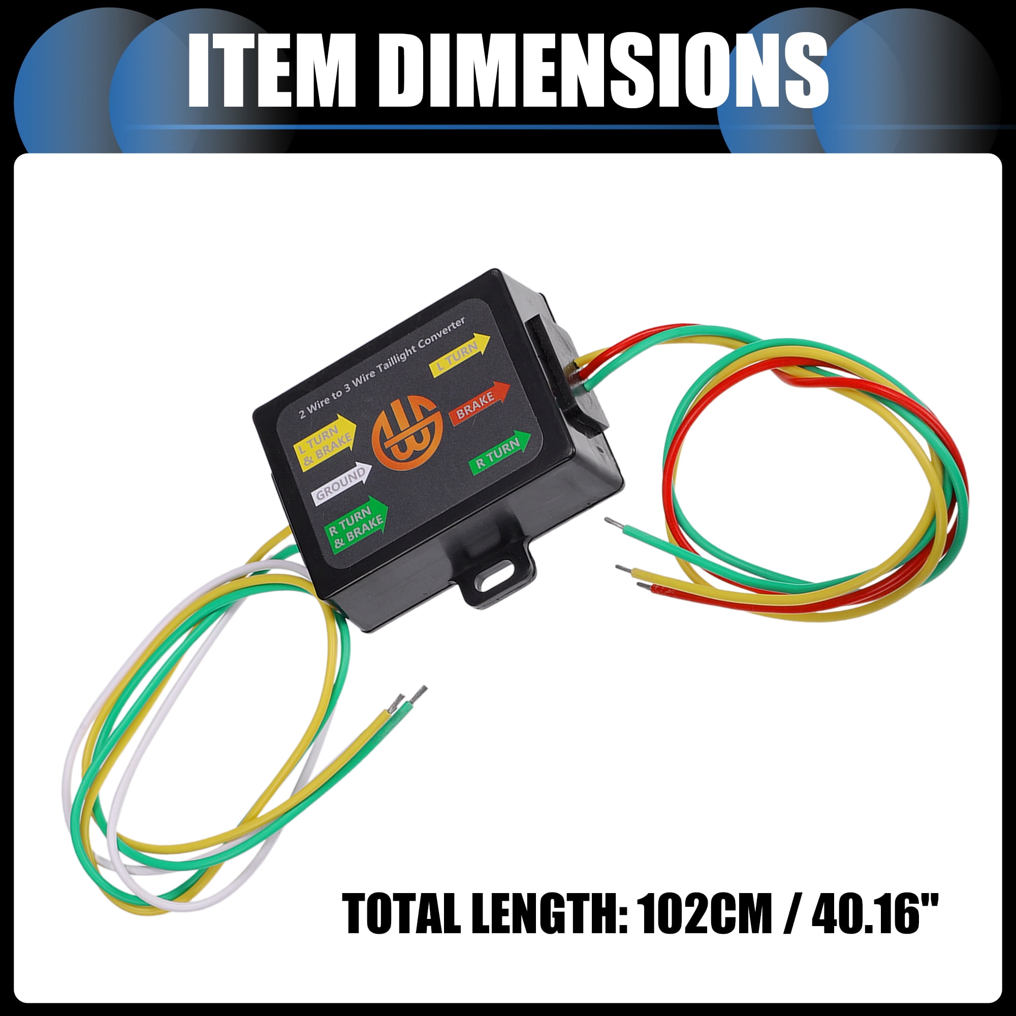Unique Bargains 2 to 3 Wire Splice-in Trailer Tail Light Converter for RV Towing Solution