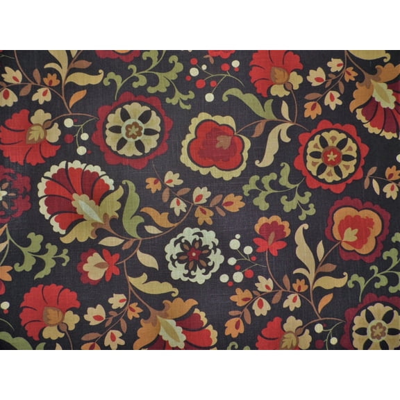 Belle Maison Daphine Linen Upholstery Drapery Fabric Harvest Floral NN47