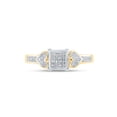 thumbnail image 2 of 10kt Yellow Gold Womens Round Diamond Heart Cluster Ring 1/10 Cttw, 2 of 4