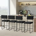 thumbnail image 2 of Gymax Set of 4 Counter Height Bar Stools 26'' Counter Stools w/ Metal Frame & Footrest Black, 2 of 10