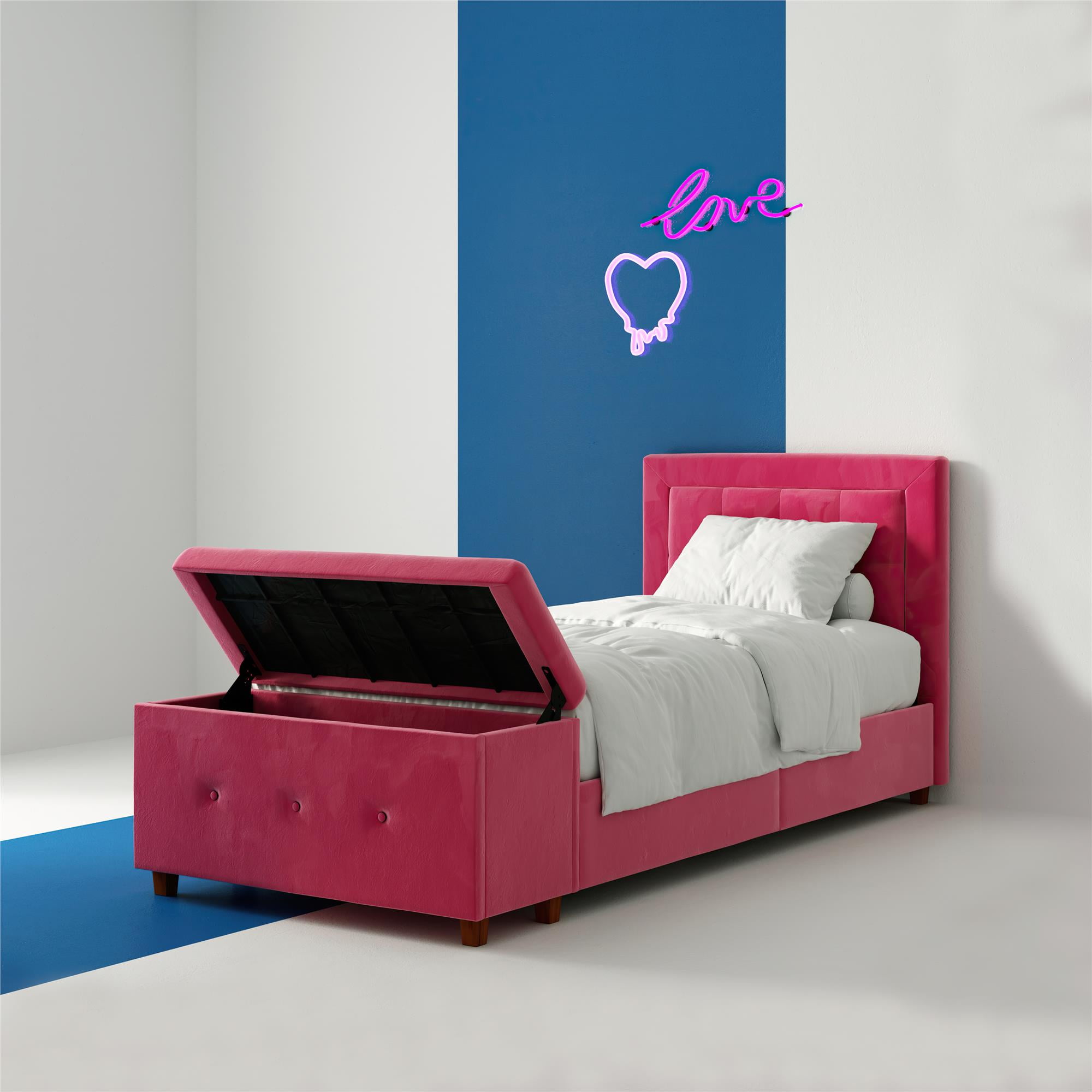 Dhp drew upholstered bed with storage chest deals