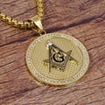 thumbnail image 4 of Gold Freemason Necklace Pendant Eye of Horus Men Jewelry Superior Quality 14K Yellow Gold Pendants Necklaces Master Masonic, 4 of 5