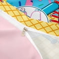thumbnail image 4 of meiyoeat Cute Baseball Monogrammed M Duvet Cover Set For Girls,Colorful Ice Cream Drip Bedding Full For Girls Kids,pink Reversible,3 Pieces(No Comforter), 4 of 6