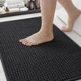 thumbnail image 1 of Alfombra de Baño Antideslizante 44 x 75 cm, Tapete de Baño Chenile Absorbente Lavable a Máquina, Alfombra Rectangular para Baño, Bañera, Ducha (Negro), 1 of 4