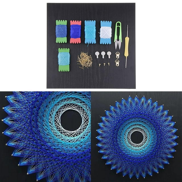 Pulgadas String Art Decoración DIY Hilo Bobinado , Azul Nido de pájaro perfecl Kit de arte de cuerdas para niños