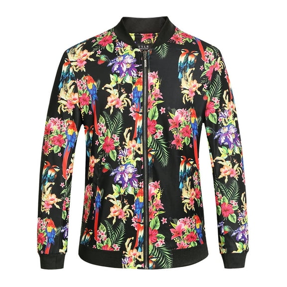 SSLR Men's Varsity Jackets Coat Lightweight Bomer Jacket for Men