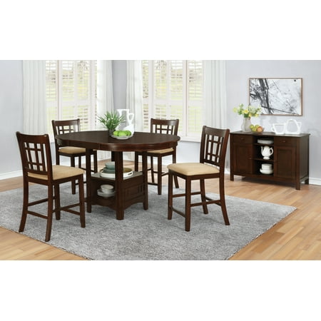 Coaster Company Lavon Counter Height, Gabriel Counter Height Dining Table With Storage Pedestal Base Cappuccino