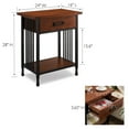 thumbnail image 5 of Leick Home Ironcraft Solid Wood Nightstand with Drawer and Shelf, Mission Oak/Black Metal, 5 of 18