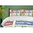 thumbnail image 3 of Ambesonne Retro Duvet Cover Sets, Grunge Basketball Sport, 2-Queen, Navy Green Red, 3 of 6