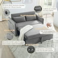 thumbnail image 6 of KINFFICT Pull Out Sofa Bed, 2 Seat Sleeper Sofa with Pull Out Couch, Upholstered Velvet Loveseat Sleeper with Adjustable Back, for Living Room, Gray, 6 of 10