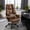 Brown-PU, variant on Ultifit Big and Tall Office Chair, Adult Fabric Massage Lumbar Pillow High Back Executive Chairs with Footrest and Adjustable Armrest, Gray