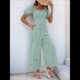 thumbnail image 4 of Mono de Verano 2025 para Mujer, Estilo Floral, Informal, Holgado, con Pierna y Corta. Verde L, 4 of 10