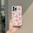 thumbnail image 2 of Case for iPhone 15,Cute 3D Kawaii Phone Cases Funny Peach Pink Cartoon Cover with Keychain Soft Silicone Gel Drop Protection Case Women Girls for iPhone 15, 2 of 7