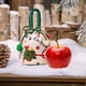 thumbnail image 5 of Bolsas de regalo navideñas para niños | Bolsas de dulces de terciopelo con cordón en forma de manzana | Recuerdos y almacenamiento decorativo para fiestas | Tema festivo rojo y verde, 5 of 6