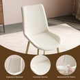 thumbnail image 3 of GZXS Modern Chic Dining Chairs Set of 4, White PU Leather Upholstered Side Chairs with Gold Metal Legs and Non-Slip Feet, Easy Assembly, 3 of 8