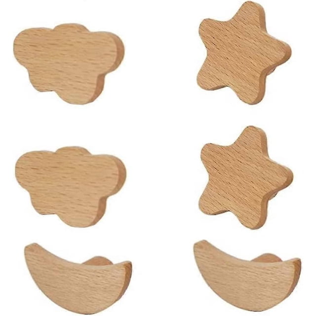 Kids Door Knobs Star Moon Cloud Shape Cabinet Knobs Creative Wardrobe Handles Home Decoration 6 Pcs Door Handles