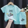 thumbnail image 2 of UAYOTSE Toddler Baby Boy Summer Clothes Set 6 12 18 24 Months 2T 3T 4T Tractor Letter Print Short Sleeve T-Shirt Elastic Waist Solid Shorts Outfit Sets,Sizes 3-9 Months, 2 of 4