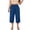 Blue-09, variant on Nugftut Womens Capris Plus Size, Baggy High Waist Casual Capri Pants Stretch Soft Comfortable