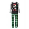 thumbnail image 3 of Black Green Family Christmas Pajamas Matching Sets Long Sleeve Letter Print Raglan Tops + Plaid Pants Set Sleepwear, 3 of 10