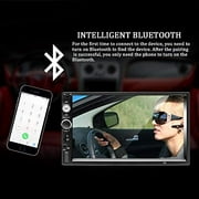 Hikity Double Din Car Stereo 7'' HD Touch Screen Radio Bluetooth FM Receiver Support iOS/Android Phone Mirror Link with AUX/Dual USB/SD/DVR Input + Car License Plate Camera & Steering Wheel Remote C