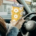 thumbnail image 6 of Daisy Flowers Tumbler 20oz Floral Stainless Steel Vacuum Insulated Tumblers with Lid and Straw Yellow Travel Coffee Mug Tea Wine Cups Water Bottle Gifts for Women, 6 of 6