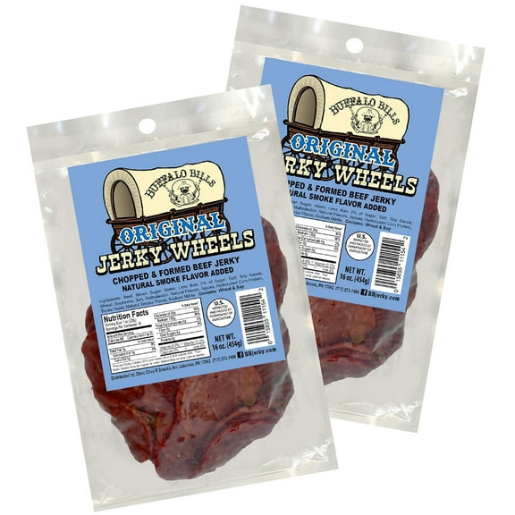 Buffalo Bills Original Beef Jerky Wheels (Circles) - Two 16oz Packs