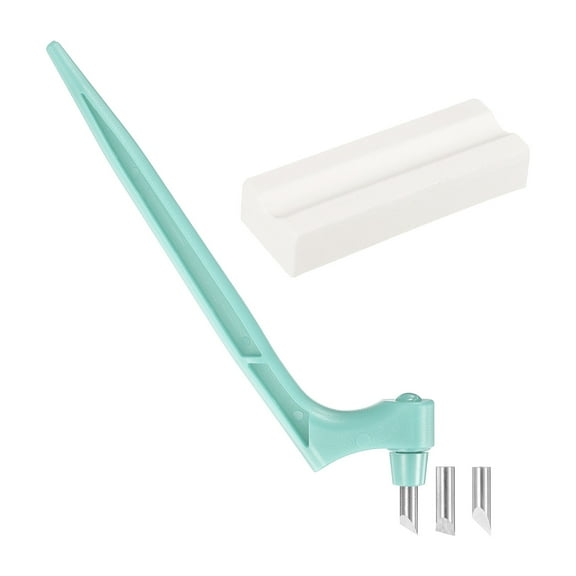 Uxcell Craft Cutting Tools 15/30/45 Degree Blades 360 Degree Rotating Blade Stainless Steel Cutter Pen Knife with Sharpening Stone for DIY Crafts Stencils Scrapbooks, Light Blue