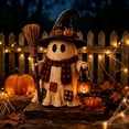 thumbnail image 4 of Light Up Halloween Resin Figurines, Spooky Cute Glowing Ghost Skeleton Mummy Pumpkin Statues Table Centerpiece Decor for Mantel Desk Shelf, 4 of 5