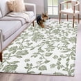 thumbnail image 3 of 4x6 Area Rugs, Sage Green Flower Non-Skid Rubber Backing Large Rectangle Rugs - Living Room Bedroom Home Office, Vintage Farmhouse Boho Leaf Spring Indoor Floor Mat Carpets Washable Rug, 3 of 9