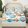 thumbnail image 3 of Erosebridal Kawaii Seashell Sheet Set Twin, Cute Starfish Bedding Sets Twin Size, Ocean Animal Decor 3pcs, 3 of 7