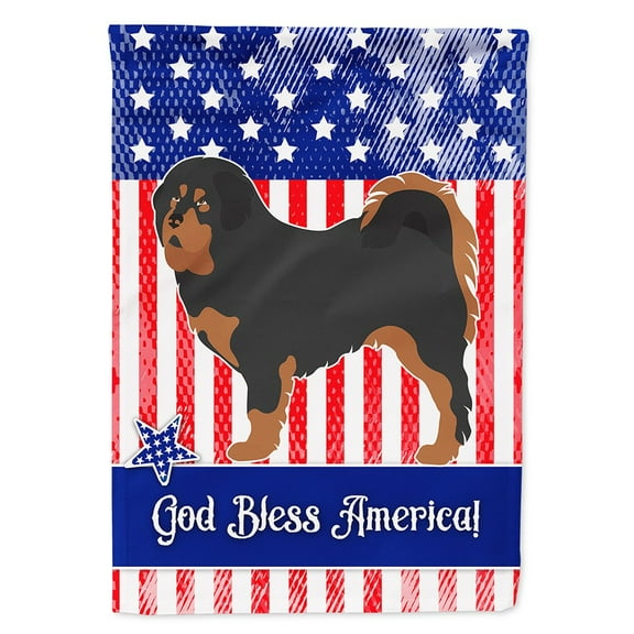 Carolines Treasures BB8407CHF Tibetan Mastiff American Flag Canvas House Size  Large multicolor