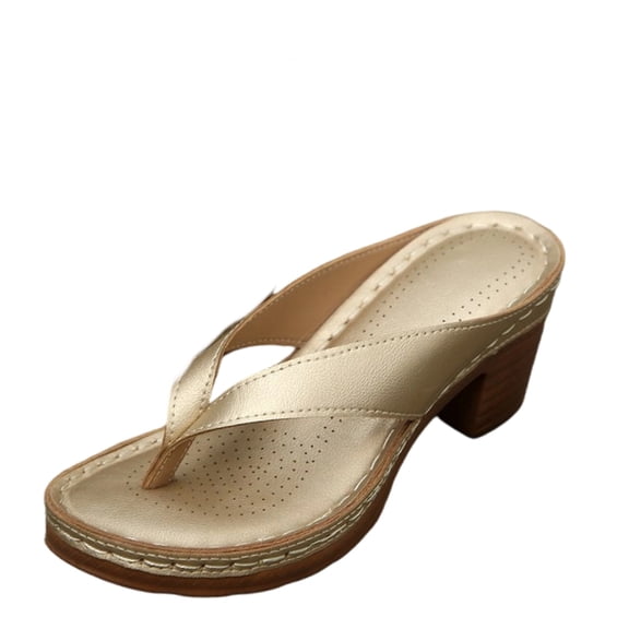 longantii Orthopedic Casual Sandals for Women Arch Support Summer Flat Sandals Lightweight Slip on Non Slip Orthopedic Slippers Vacation Beach 2026 Orthopedic Shoes Gold