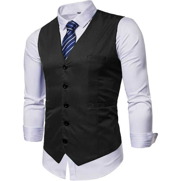 AOYOG - Mens Suit Vest Button Down Classic Fit Formal 2XL - Walmart.com ...