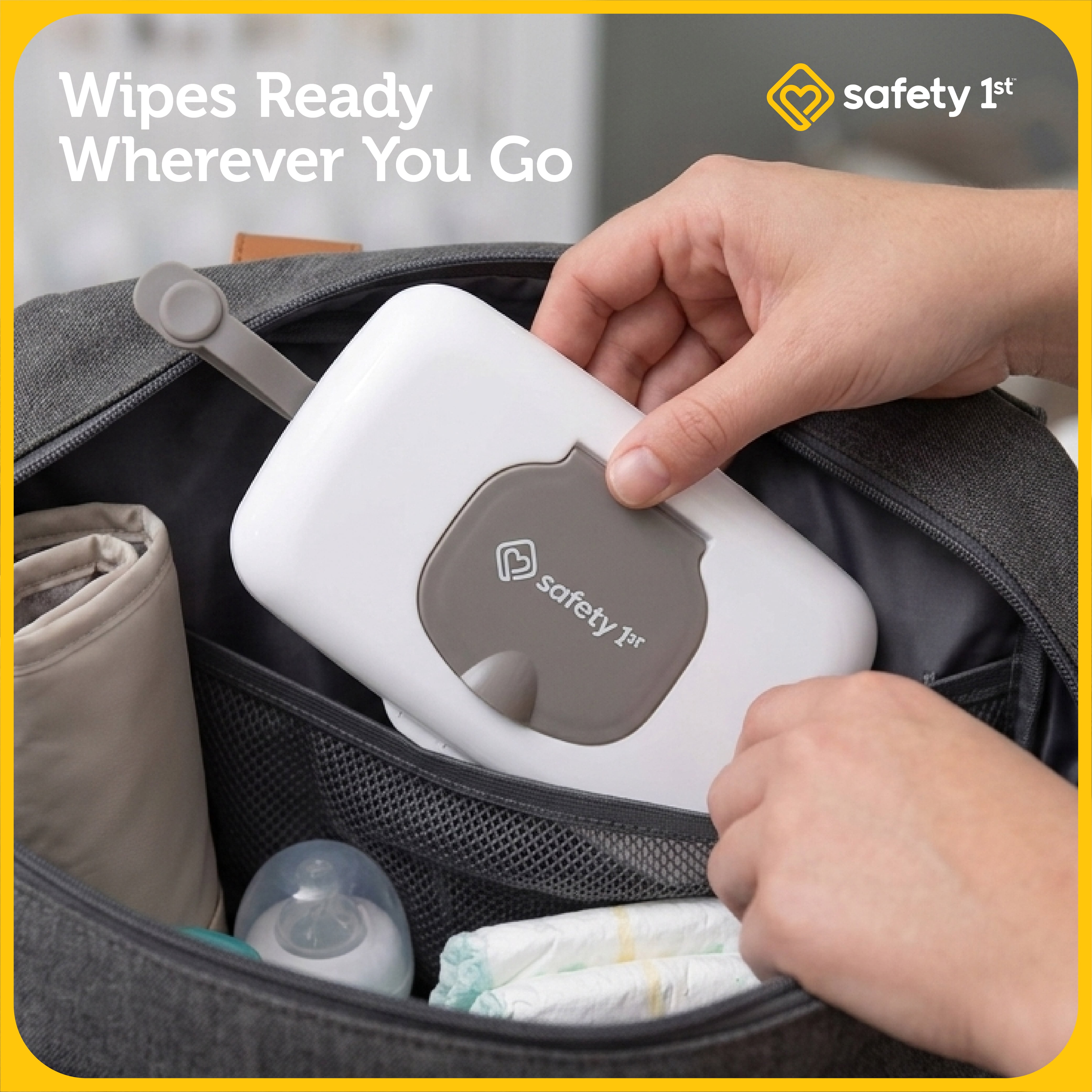 Safety 1st Travel Baby Wipe Holder, Travel Wipes Container for Parents on the Go