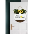 thumbnail image 2 of Welcome Lemon Door Sign Home Decor Round Wood Wreaths Wall Hanging Sign Farmhouse Porch Sign Front Door Decoration for Housewarming Gift All Seasons Holiday,12In, 2 of 5