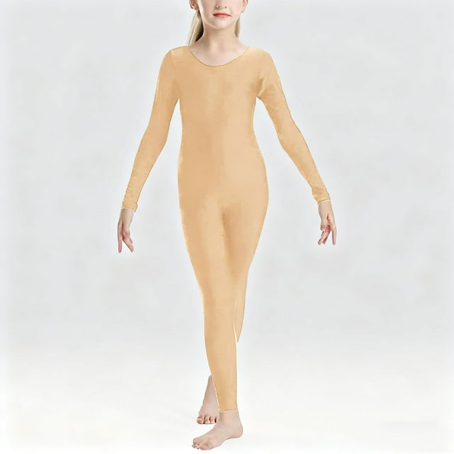 Cowsor Girls Kids Long Sleeve Dance Unitard Bodysuits Full Body Leotard for Ballet,Gymnastics,Performance,Costumes