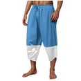 thumbnail image 2 of asjyhkr Plus Size Mens Capri Pants Drawstring Elastic Waist Breathable Summer Beach Casual Trousers with Pockets,Xs-5XL, 2 of 6
