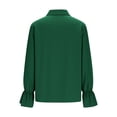 thumbnail image 6 of Babysbule Women's Satin Ruffle Collar Zip Front Blouse, Flounce Cuff Long Sleeve Casual Top for Office & Evening Wear, 6 of 8