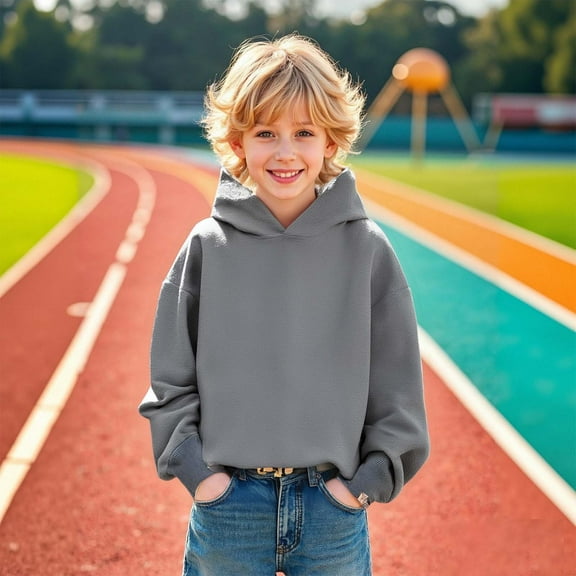 Kids Girls Hoodies Grey Hoodie Casual Long Sleeve Hoodie Sweatershirt Pullover Warm Fall Winter Clothes Toddler Boy Clothes 4T