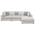 thumbnail image 3 of Serene 4-piece Fabric Upholstered Modular Sectional Sofa Beige, 3 of 16