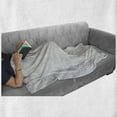 thumbnail image 6 of Grey Chevron Soft Flannel Fleece Blanket, Zigzags Grunge Style Stripes Urban Design Contemporary Art Deco Inspired, Cozy Plush for Indoor and Outdoor Use, 50" x 60", White Pale Grey, by Ambesonne, 6 of 6