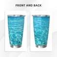 thumbnail image 3 of KLL Crystal Clear Ocean Waves Print 40oz Stainless Steel Insulated Car Cup with Spillproof Lid - Keep Your Drink Hot or Cold on the Go-Straw Three-piece Set, 3 of 8